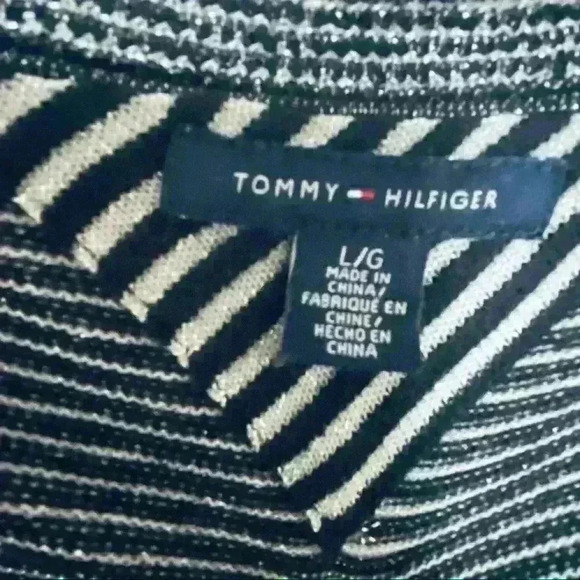 TOMMY  HILFIGER KNIT CREPE GREY DRESS SIZE LARGE - Picture 5 of 10